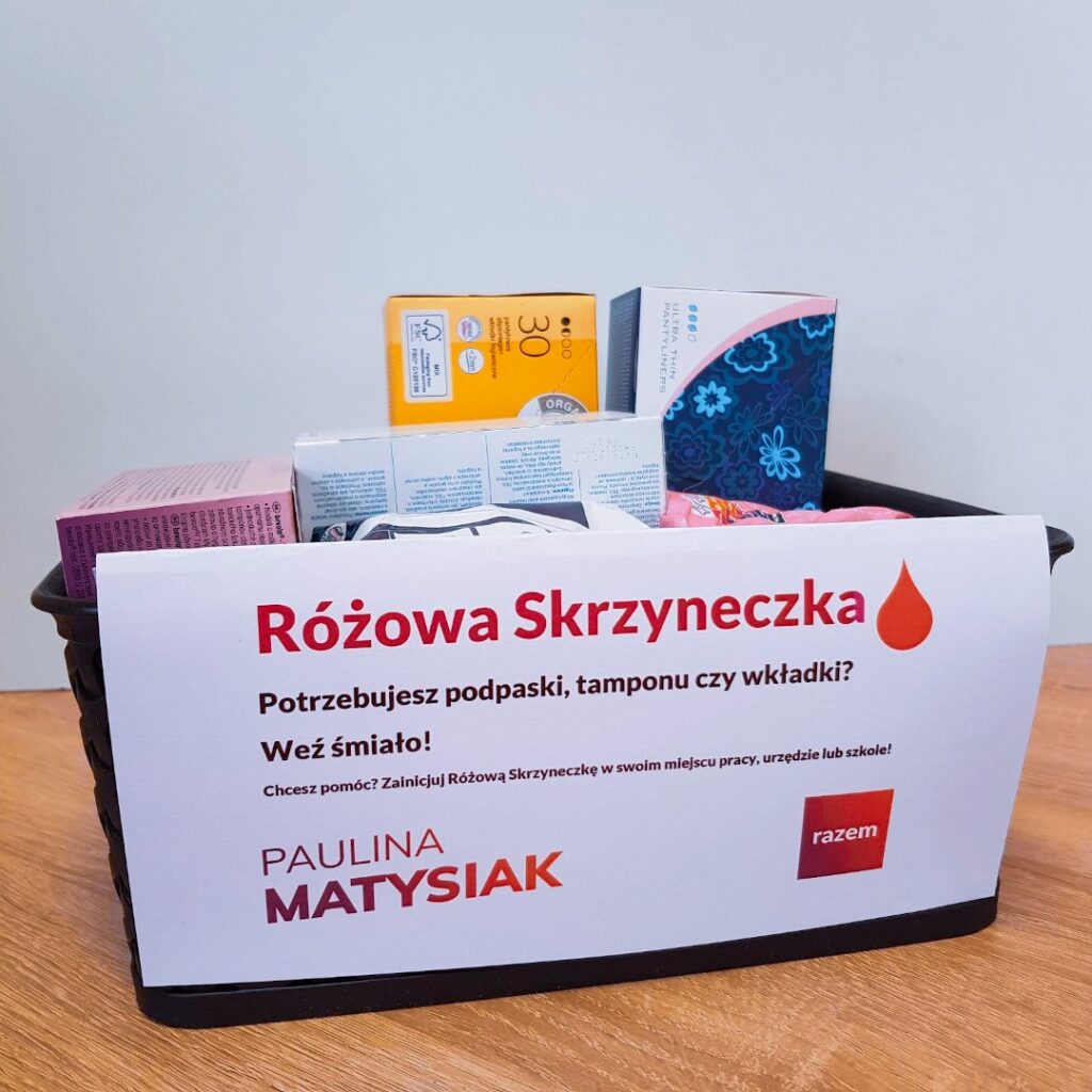 Bezpłatne środki higieny menstruacyjnej w&nbsp;biurze posłanki Pauliny Matysiak