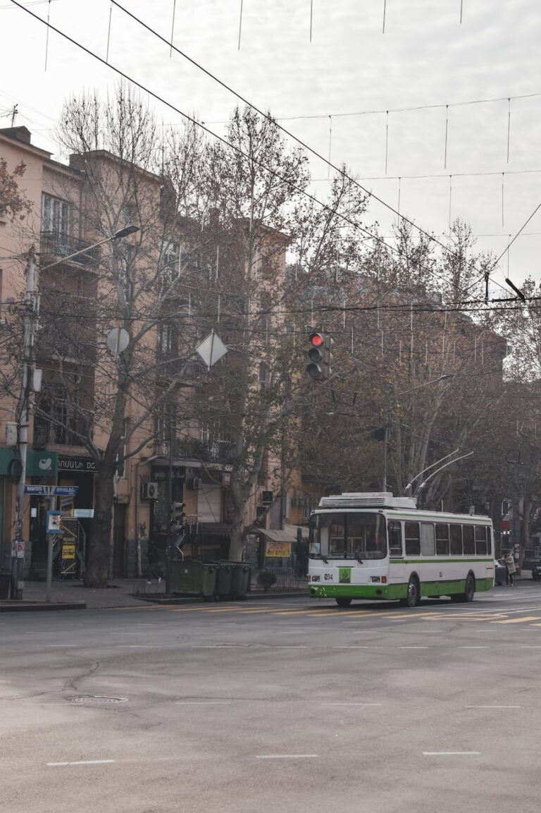 trolleybus at intersection in yerevan armenia