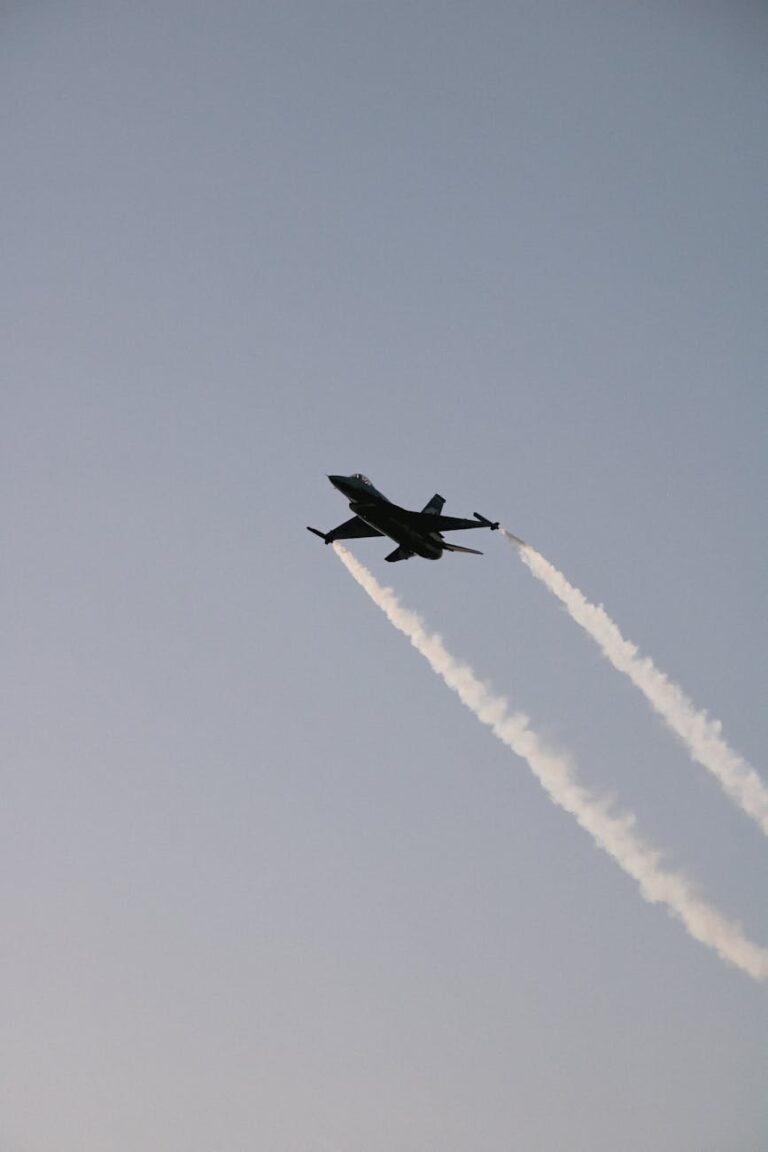 high speed jet flying in a clear sky